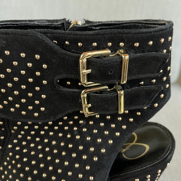 Jessica Simpson black and gold studded boots. Size 10 excellent condition. - Picture 7 of 10